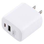 Caricatore da viaggio a ricarica rapida USB-C/Type-C LZ-215A+C 20W QC 3.0 USB + PD 3.0, presa americana, US Plug