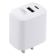 Caricatore da viaggio a ricarica rapida USB-C/Type-C LZ-215A+C 20W QC 3.0 USB + PD 3.0, presa americana, US Plug