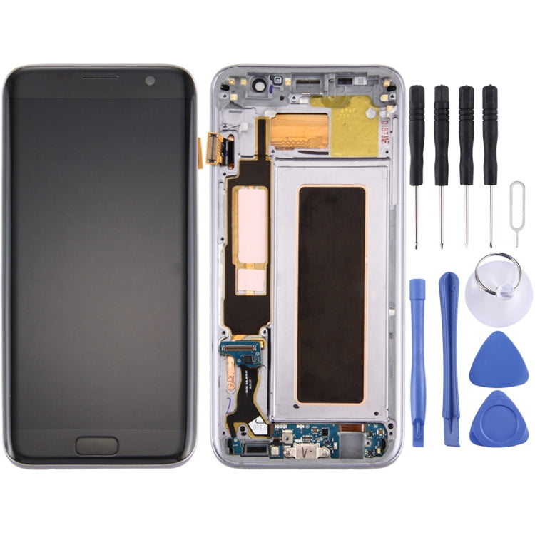 Schermo LCD originale e digitalizzatore assemblato completo con telaio, scheda porta di ricarica, pulsante volume e pulsante di accensione per Galaxy S7 Edge / G9350, For Samsung Galaxy S7 Edge / G9350, For Galaxy S7 Edge / G9350 (Frame)