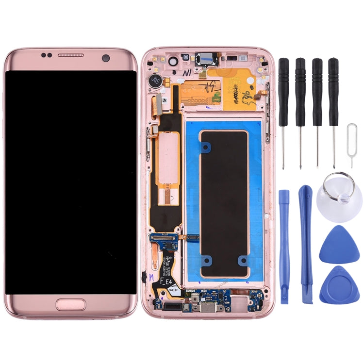 Original LCD Screen and Digitizer Complete Assembly with Frame, Charging Port Board, Volume Button and Power Button for Galaxy S7 Edge / G9350, For Samsung Galaxy S7 Edge / G9350, For Galaxy S7 Edge / G9350 (Frame)