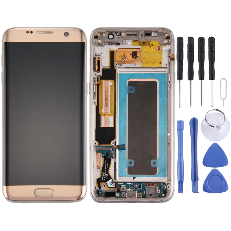 Schermo LCD originale e digitalizzatore assemblato completo con telaio, scheda porta di ricarica, pulsante volume e pulsante di accensione per Galaxy S7 Edge / G9350, For Samsung Galaxy S7 Edge / G9350, For Galaxy S7 Edge / G9350 (Frame)