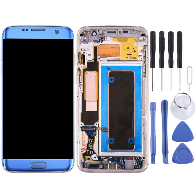 Schermo LCD originale e digitalizzatore assemblato completo con telaio, scheda porta di ricarica, pulsante volume e pulsante di accensione per Galaxy S7 Edge / G9350, For Samsung Galaxy S7 Edge / G9350, For Galaxy S7 Edge / G9350 (Frame)