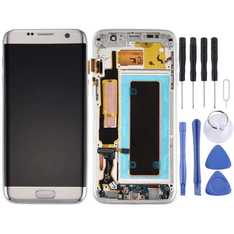 Schermo LCD originale e digitalizzatore assemblato completo con telaio, scheda porta di ricarica, pulsante volume e pulsante di accensione per Galaxy S7 Edge / G9350, For Samsung Galaxy S7 Edge / G9350, For Galaxy S7 Edge / G9350 (Frame)