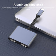 Multifunzione 4 in 1 da USB-C/Tipo-C a PD USB-C/Tipo-C +USB 3.0+Doppio HUB HDMI Docking Station