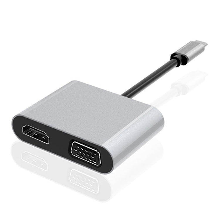 Docking station HUB multifunzione da USB-C/Tipo-C a HDMI+VGA 2 in 1