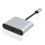 Docking station HUB multifunzione da USB-C/Tipo-C a HDMI+VGA 2 in 1