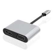 Docking station HUB multifunzione da USB-C/Tipo-C a HDMI+VGA 2 in 1