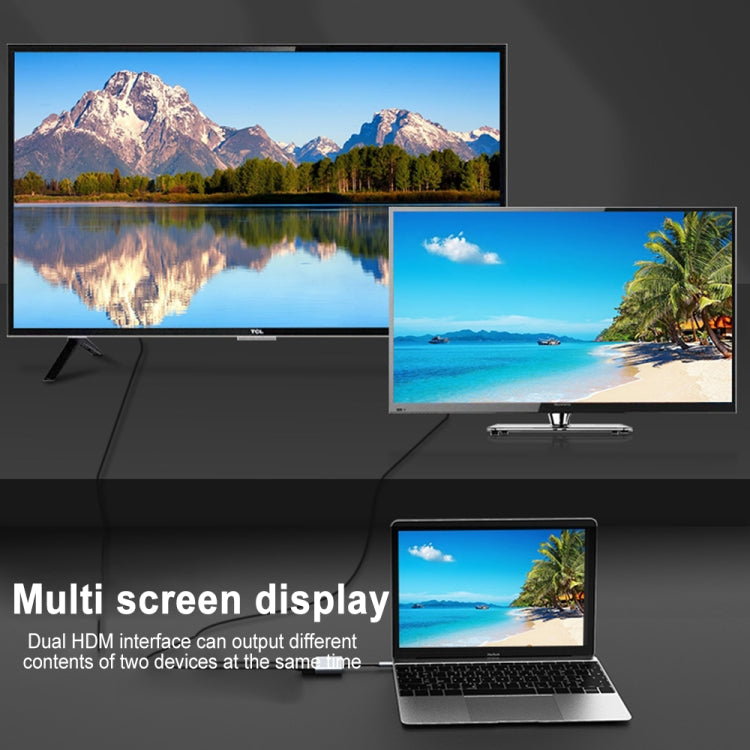 Docking station multifunzione 2 in 1 da USB-C/Tipo-C a doppio HUB HDMI