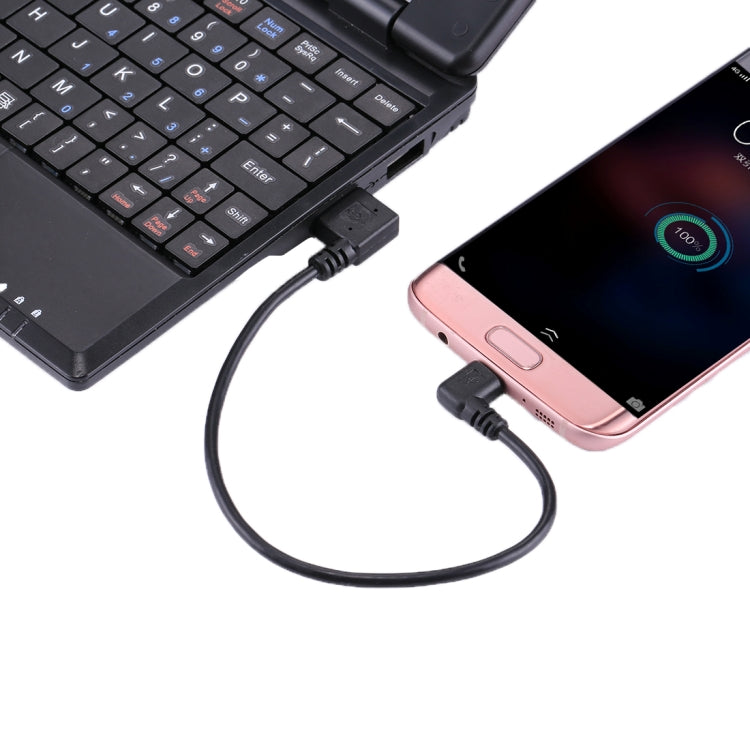 Cavo ricarica USB a micro USB 24 cm con doppio gomito