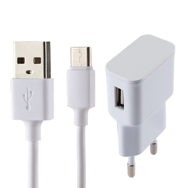 Caricatore USB 5V 2.1A con cavo USB-C da 1 m, presa EU