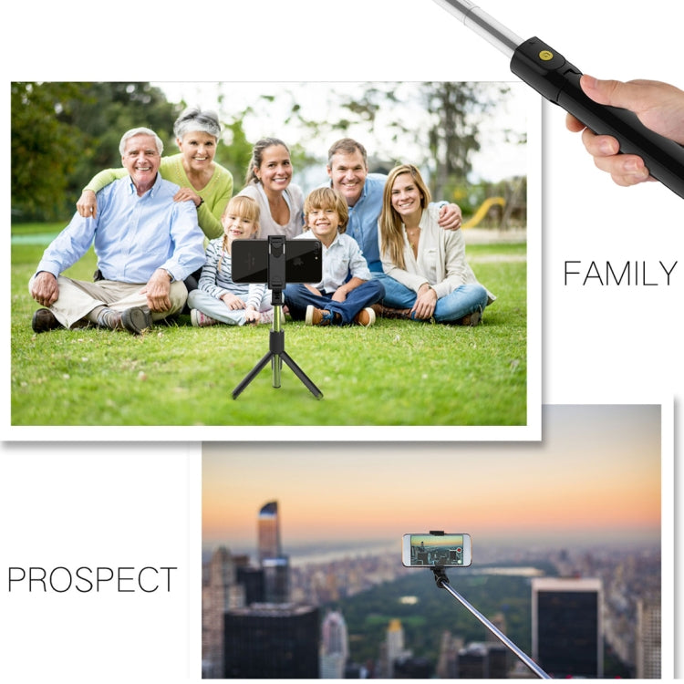 K07 Bluetooth 4.0 Telefono cellulare regolabile Bluetooth Selfie Stick Autoscatto Treppiede con asta