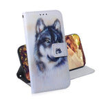 Custodia portafoglio in pelle con disegno lupo Galaxy A10 M10