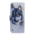 Custodia portafoglio in pelle con disegno lupo Galaxy A10 M10