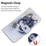 Custodia portafoglio in pelle con disegno lupo Galaxy A10 M10