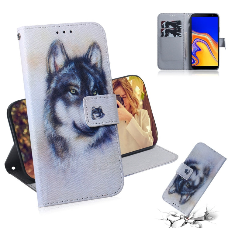 Custodia portafoglio in pelle per Galaxy J4+ con supporto