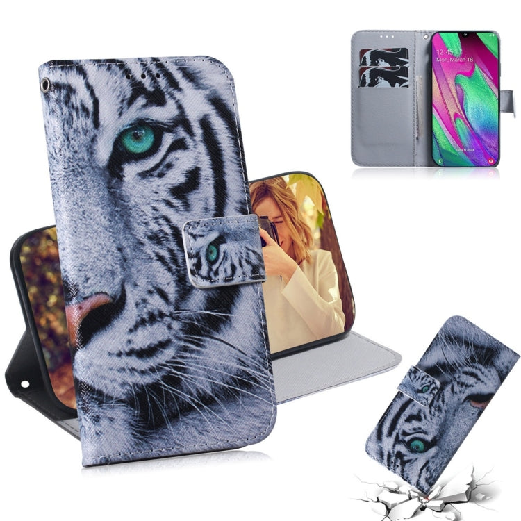 Custodia portafoglio in pelle con motivo tigre per Galaxy A40
