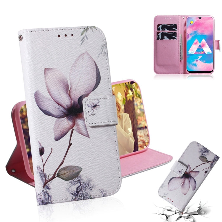 Custodia portafoglio in pelle con motivo floreale Galaxy M30