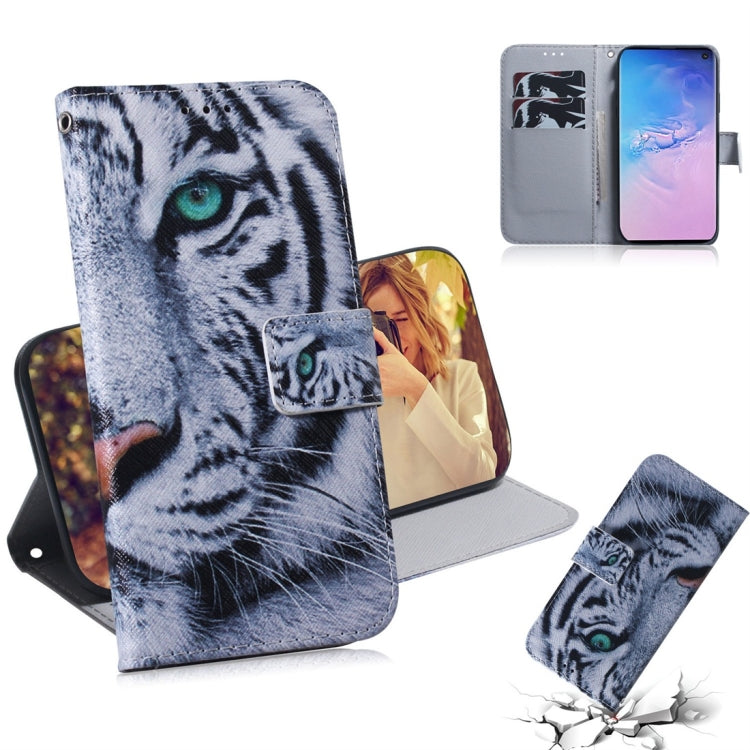 Custodia portafoglio in pelle con motivo tigre Galaxy S10