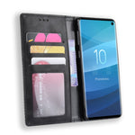 Custodia portafoglio in pelle con fibbia magnetica Galaxy S10