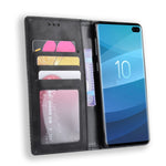 Custodia portafoglio in pelle per Galaxy S10+ con fibbia magnetic