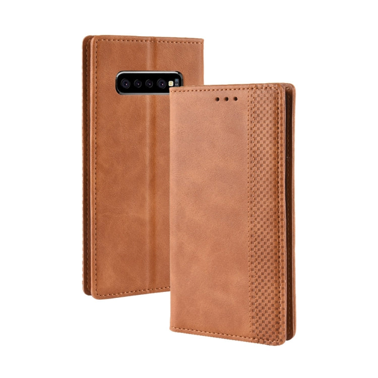 Custodia portafoglio in pelle per Galaxy S10+ con fibbia magnetic