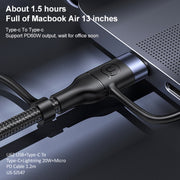 Cavo Ricarica Rapida USB-C e Lightning 1,2m