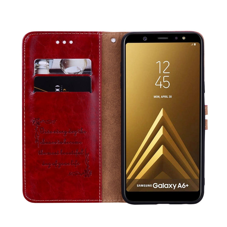 Custodia portafoglio in pelle per Galaxy A6 Plus 2018
