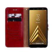 Custodia portafoglio in pelle per Galaxy A6 Plus 2018