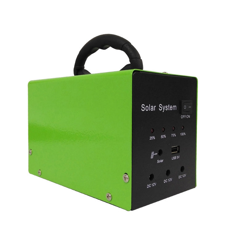 Sistema generazione energia solare 20W con batteria e luci LED