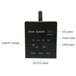 Sistema generazione energia solare 20W con batteria e luci LED