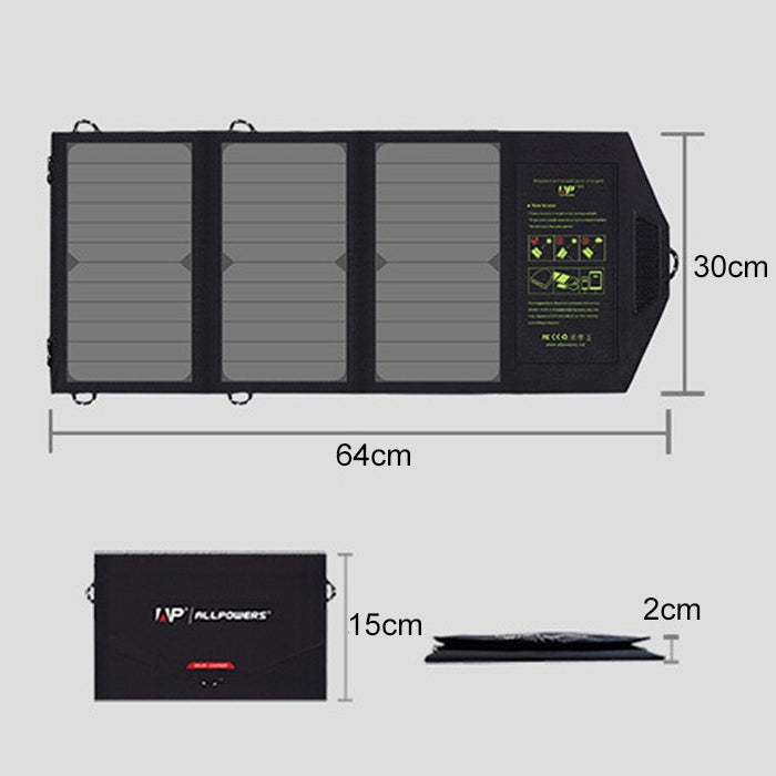 Caricabatterie per telefono portatile ALLPOWERS 5V 21W Caricatore per telefono cellulare con doppia uscita USB a carica solare