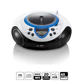 Portable FM Radio CD and USB player Blue