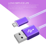 Cavo dati/caricabatterie da micro USB a USB con testa in metallo intrecciato da 1 m 3 A, 1m Micro USB