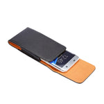 Custodia marsupio in pelle per Galaxy S7 Edge nero