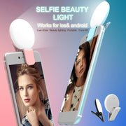 Luce LED portatile per smartphone con batteria 100mAh
