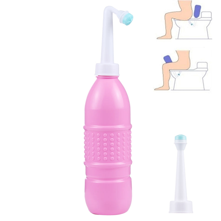 Bidet da viaggio portatile portatile da 500 ml per donne, spruzzatore per lavaggio anale maschile vaginale, (Pink)