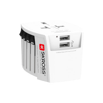 SKross | MUV USB (2xA) Compact 2-pole world travel adapter with 2 integrated USB ports