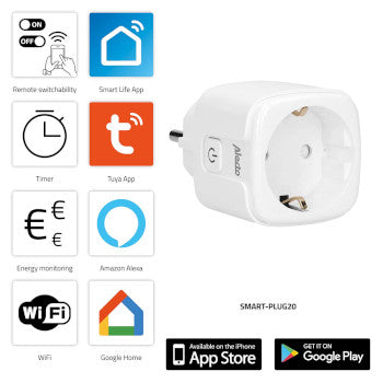 SMART-PLUG20 Smart Wi-Fi plug with energy monitor 16A 3680W