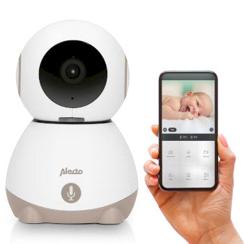 Wi-Fi baby monitor with camera White/Taupe