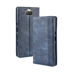 Custodia in pelle con chiusura orizzontale con fibbia magnetica e texture retrò per Sony Xperia 10 Plus, con supporto, slot per carte e portafoglio, Sony Xperia 10 Plus