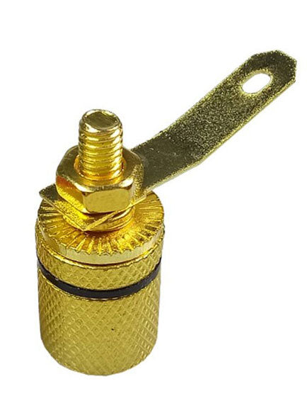 Connettore dorato a banana da pannello - Nero