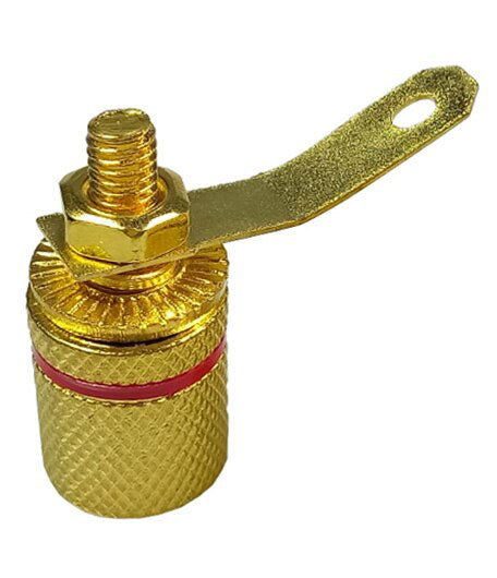 Connettore dorato a banana da pannello - Rosso