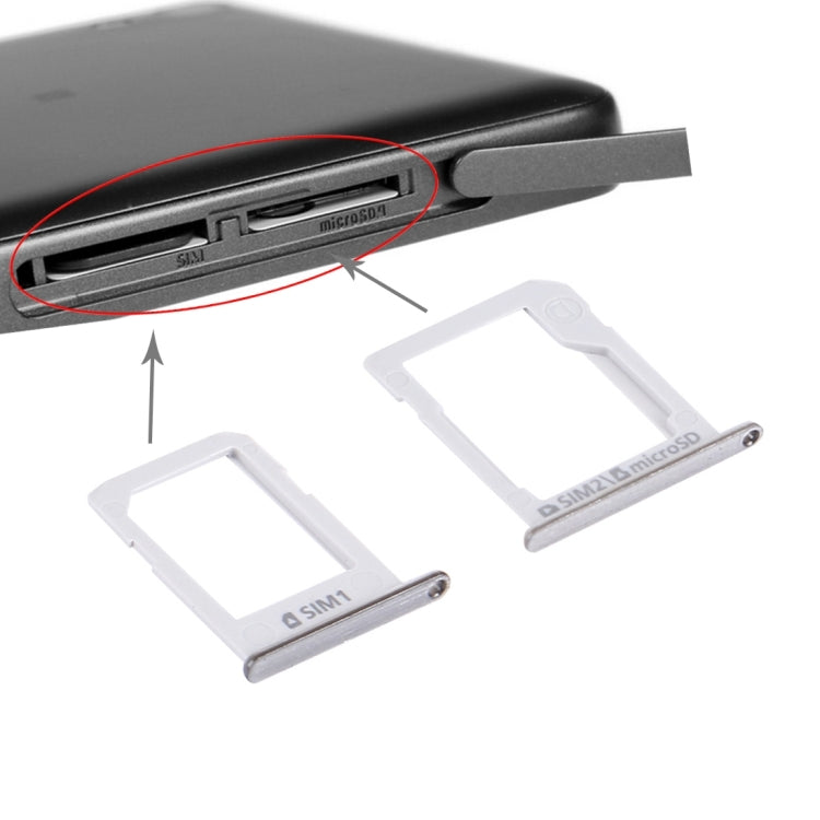 For Galaxy E5 (Dual SIM Version) SIM Card Tray + Micro SD / SIM Card Tray, For Samsung Galaxy E5