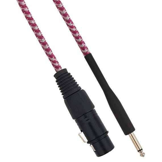 Cavo XLR Cannon femmina a Jack 6.35 maschio 1.5 metri Mono - Bianco/Fucsia