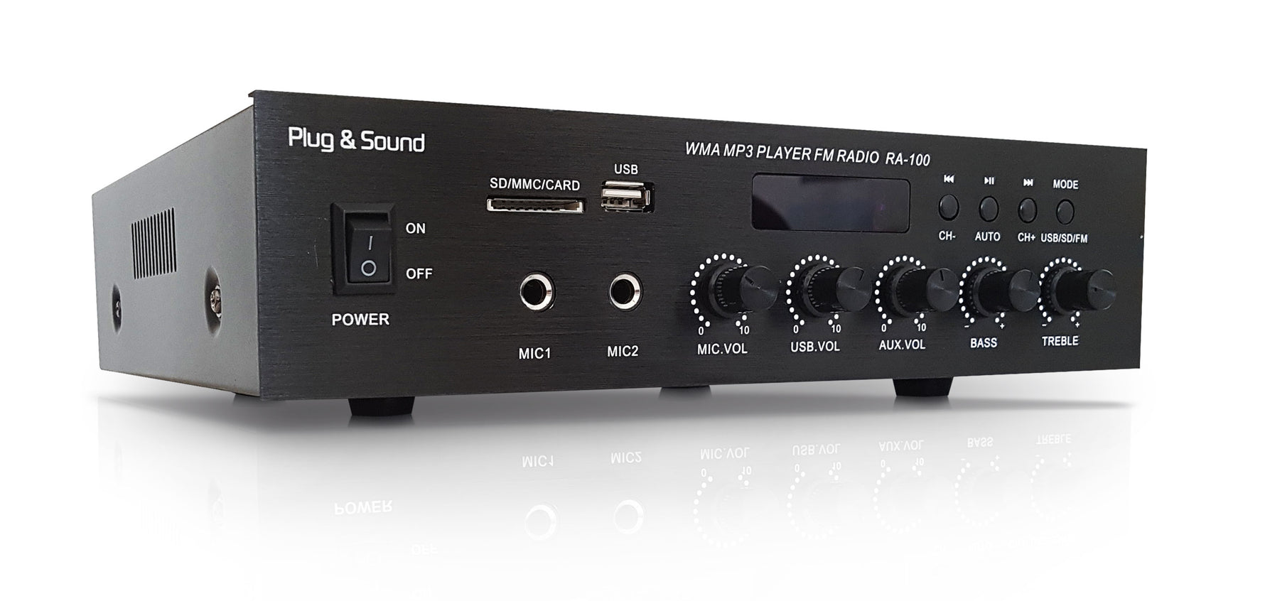 Amplificatore mono PA 70W con radio - USB/SD - Bluetooth - RA-100