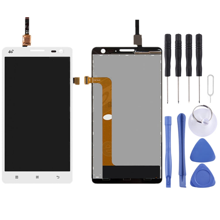 LCD Screen and Digitizer Full Assembly for Lenovo S856 (White), For Lenovo S856