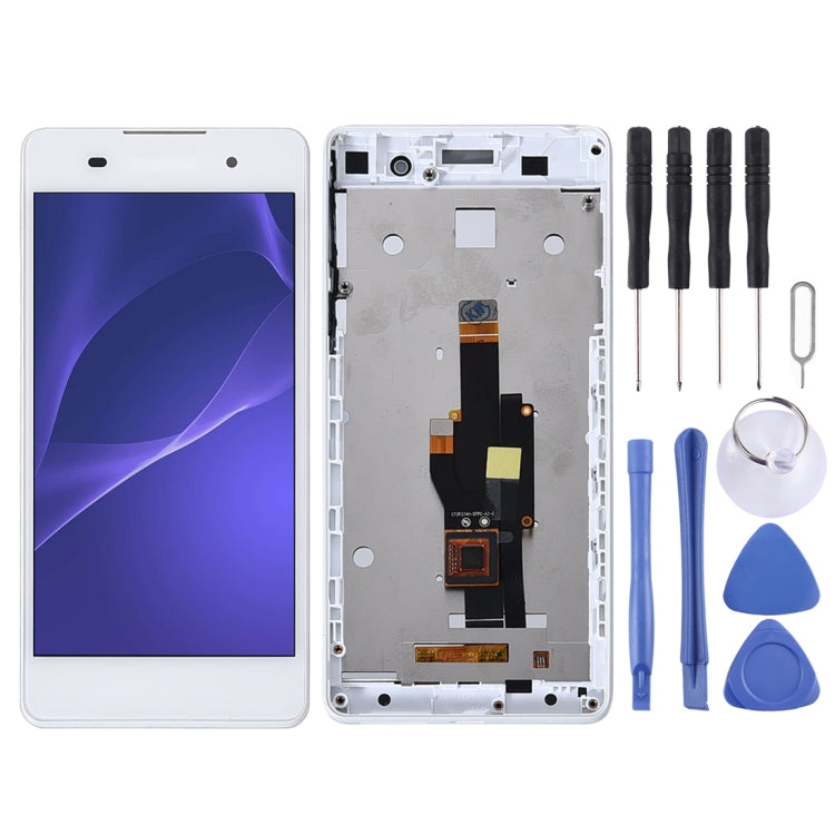 Schermo LCD e digitalizzatore assemblaggio completo con cornice per Sony Xperia E5 F3311 F3313, For Xperia E5