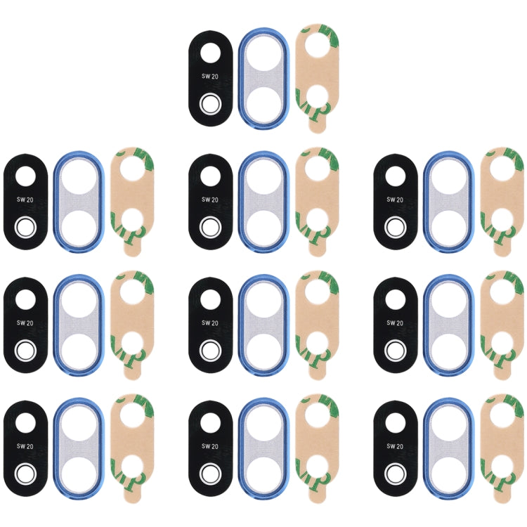 For Huawei P20 Lite 10pcs Rear Camera Frame with Lens Cover and Adhesive, For Huawei P20 Lite with Lens, Huawei P20 Lite