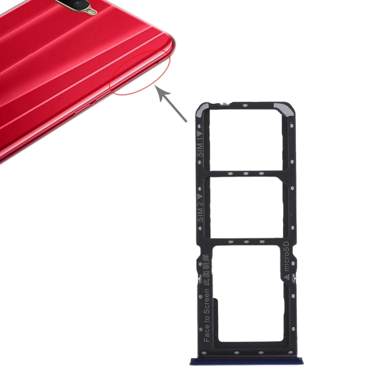 For OPPO K1 2 x SIM card tray + Micro SD card tray, For OPPO K1