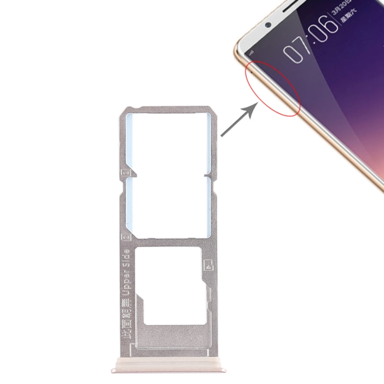 For Vivo Y79 2 x SIM Card Tray + Micro SD Card Tray, For Vivo Y79